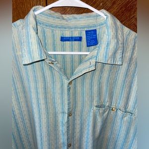 Silk Button Up Striped Shirt Linea Dome